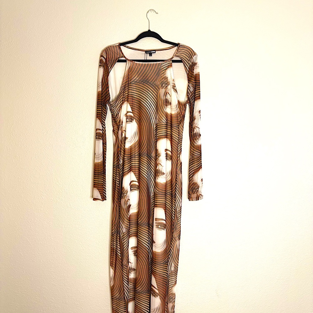Chic Mesh Maxi Dress (lined)